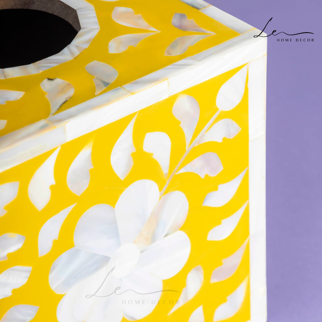 Pearl Tissue Box - Yellow