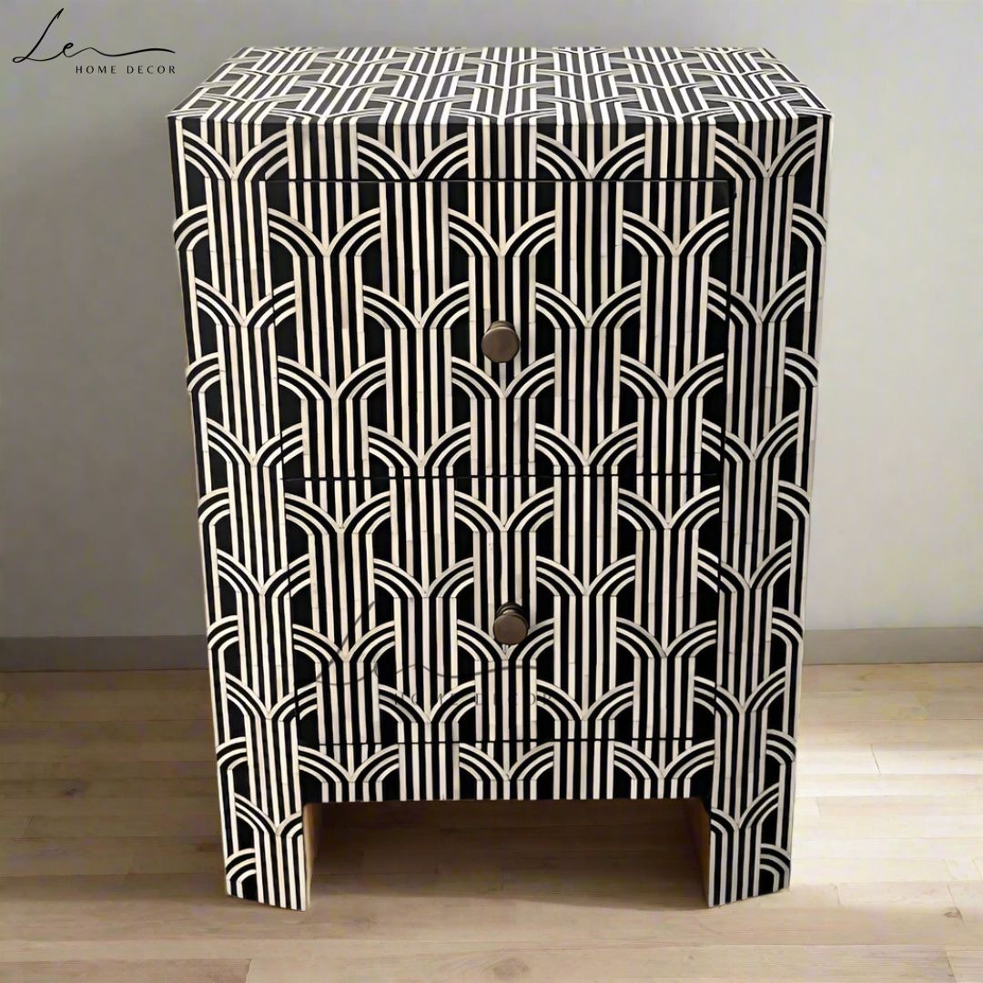 The Linear Inlay Bedside Table