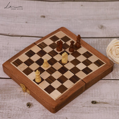 Handcrafted Wooden Travel Chess Set