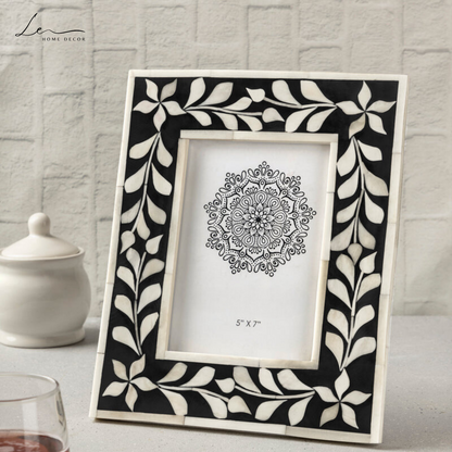 Bone Inlay Picture Frame - Black