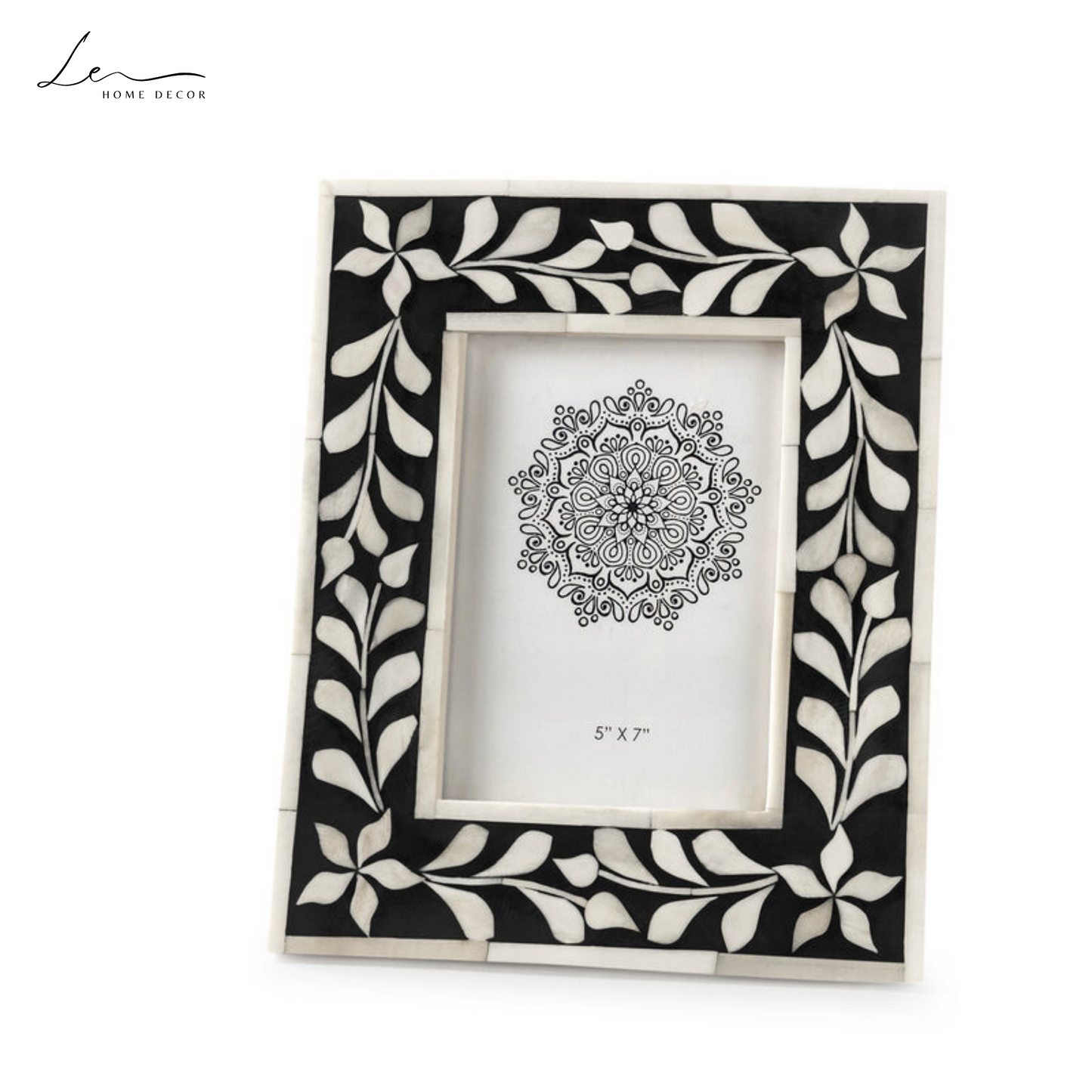 Bone Inlay Picture Frame - Black