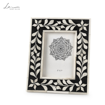 Bone Inlay Picture Frame - Black