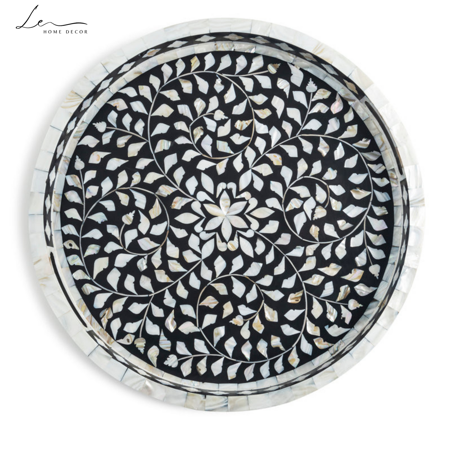 Pearl Decorative Tray - Black