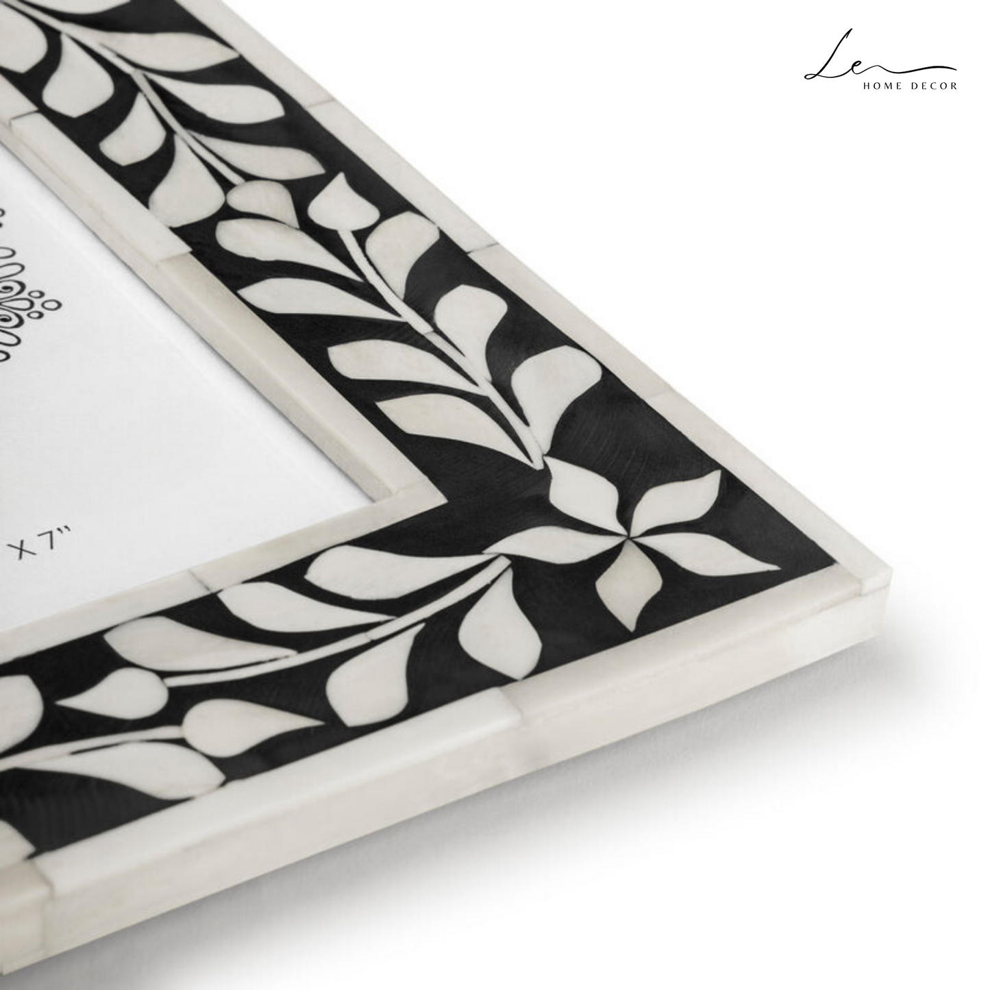 Bone Inlay Picture Frame - Black