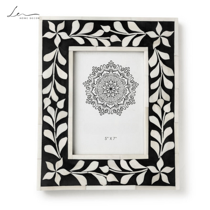 Bone Inlay Picture Frame - Black