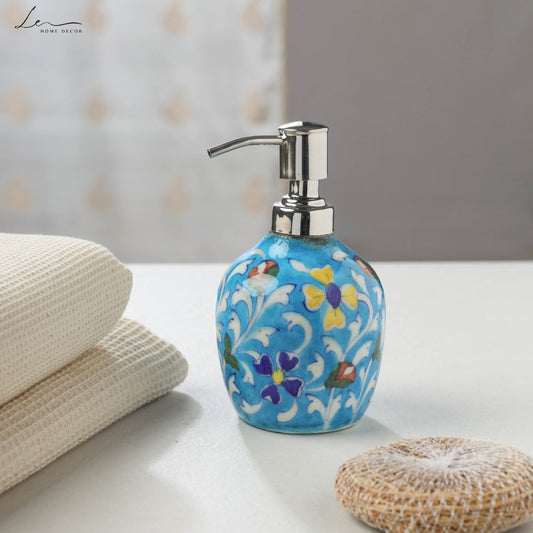Blue Pottery Ceramic Liquid Soap Dispenser