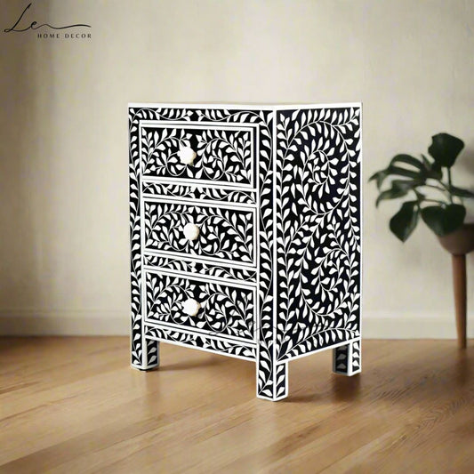 The Floral Inlay Bedside Table