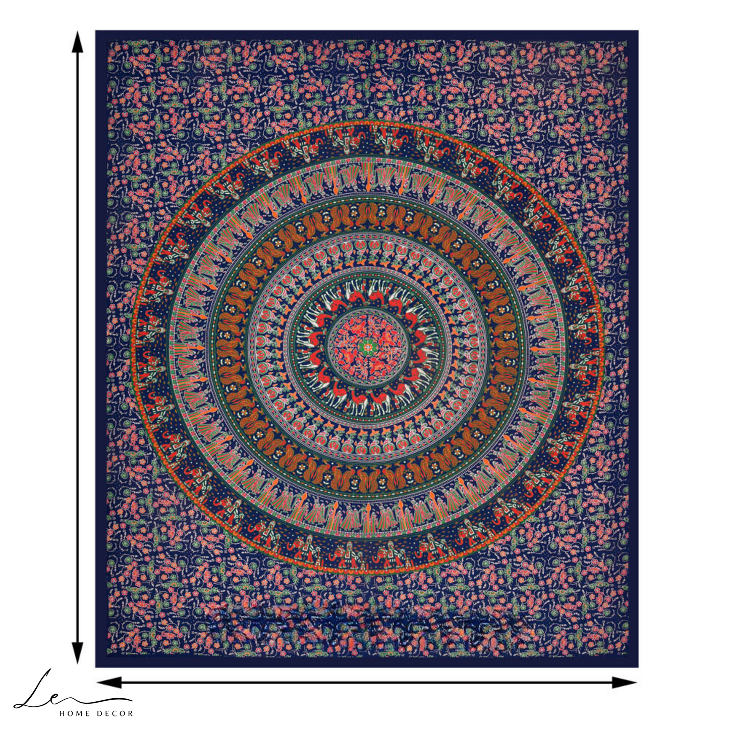 Mandala Bedsheet Floral Print With 2 Pillow Covers