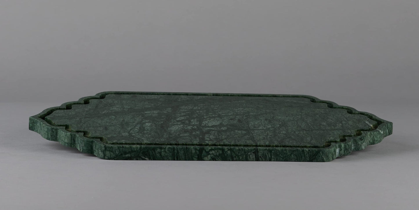 The Emerald Green Marble Oval Tray