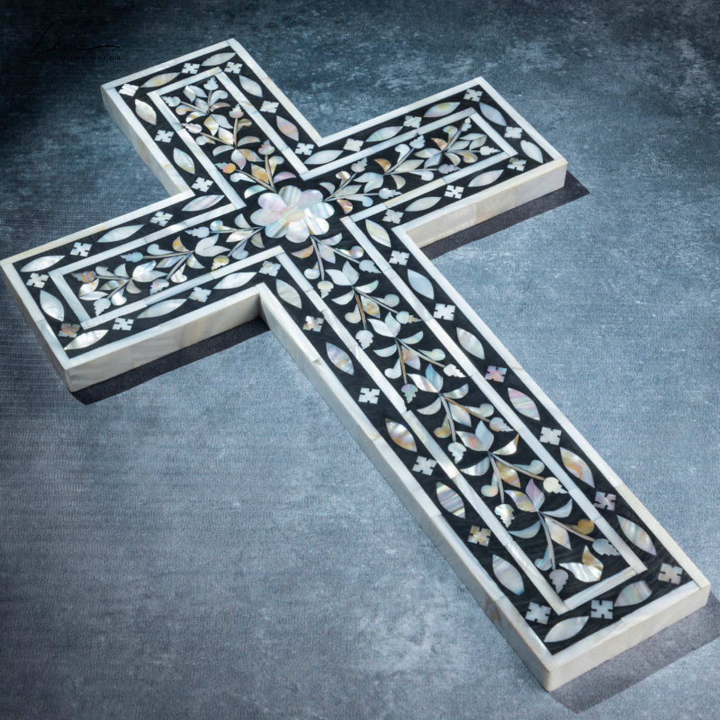 Pearl Wall Cross - Black