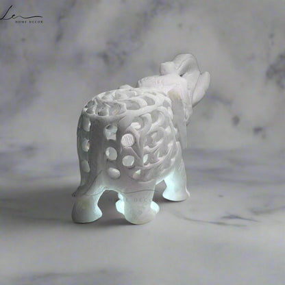 Fortune Marble Handcrafted Elephant Pair of 2