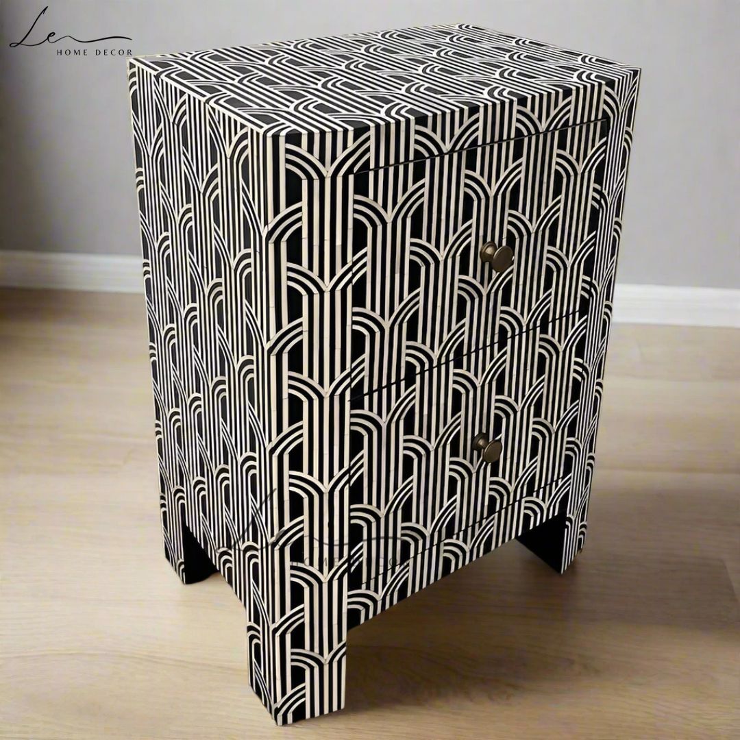 The Linear Inlay Bedside Table