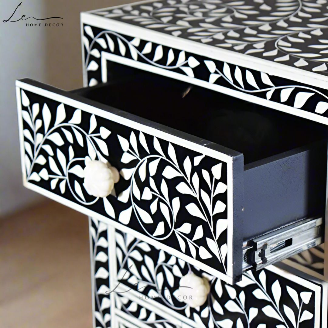 The Floral Inlay Bedside Table