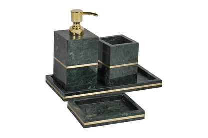 Green Marble Bathroom Set - 4 pcs