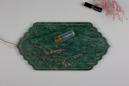 The Emerald Green Marble Oval Tray