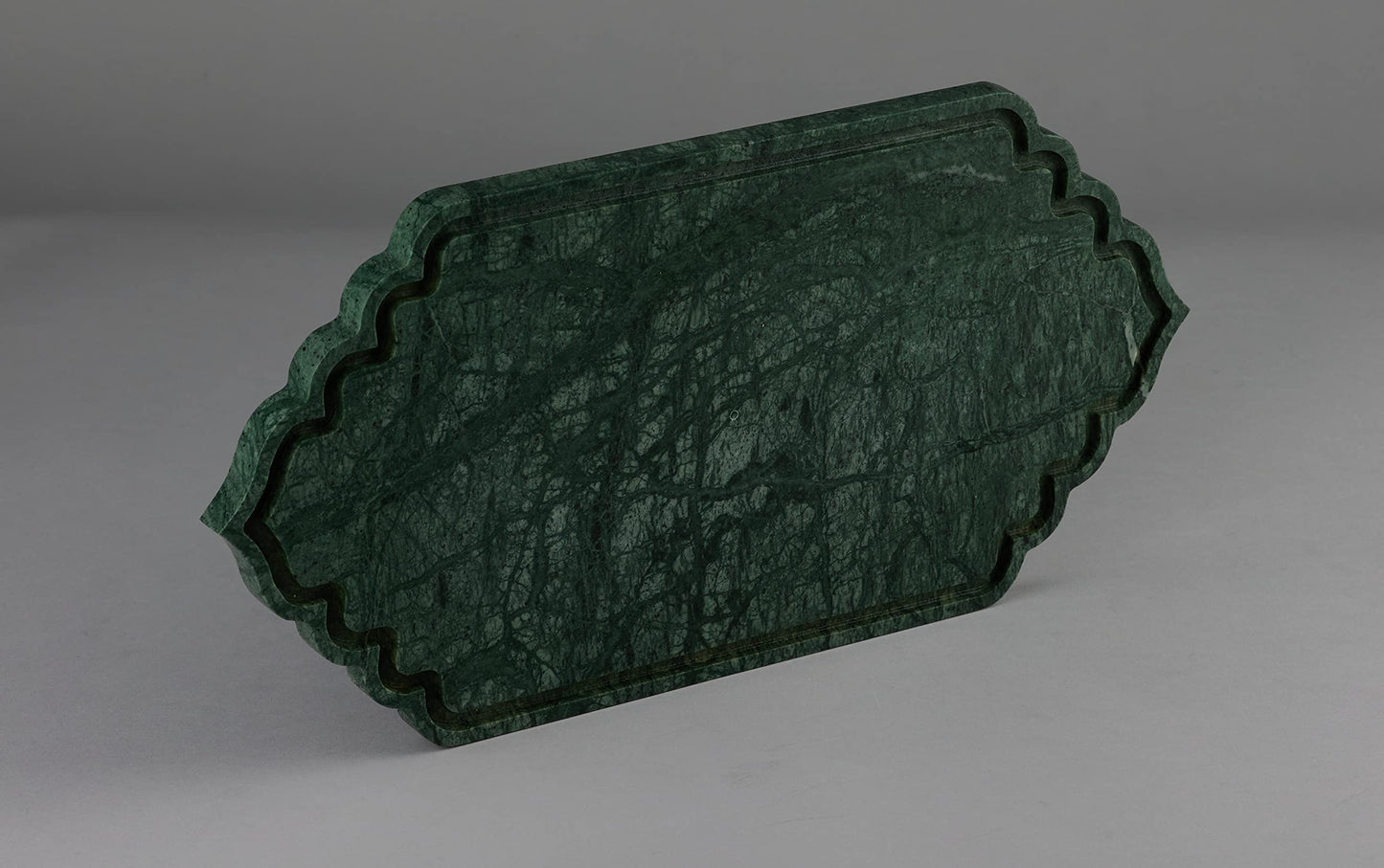 The Emerald Green Marble Oval Tray