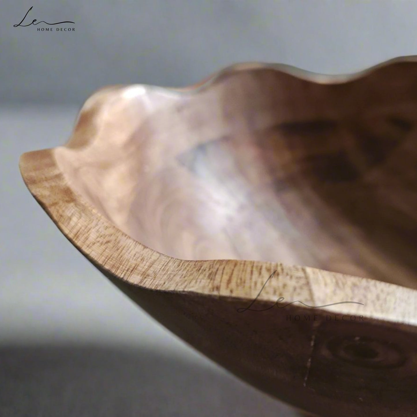 Handcrafted Wooden Ruffle Bowl - Large