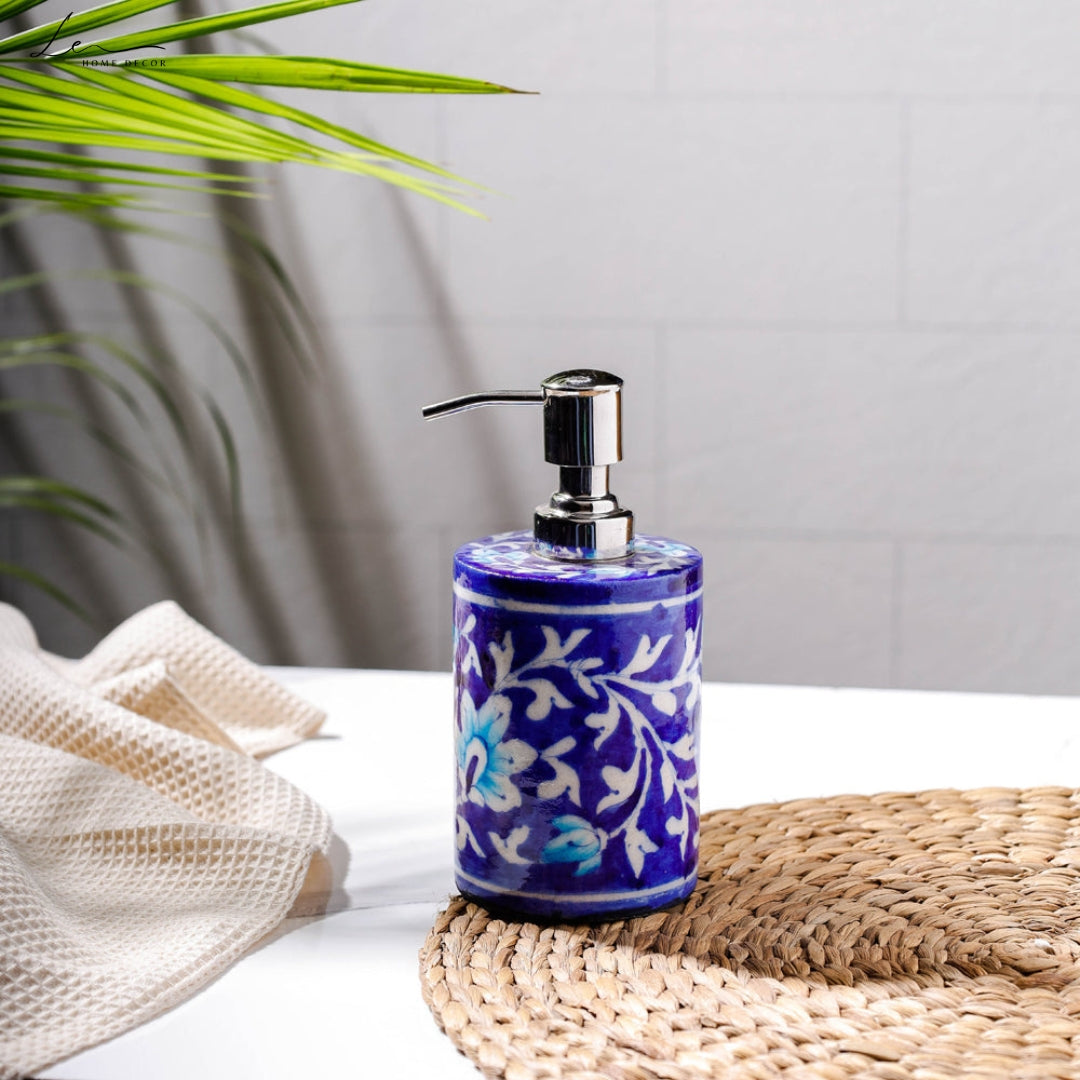 Blue Pottery Ceramic Liquid Soap Dispenser