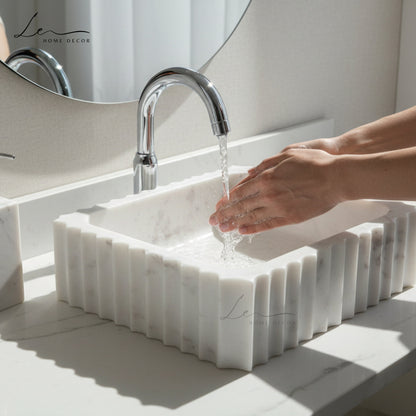 Signature Quad Design Marble Wash Basin