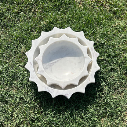 Handcrafted Sunflower Marble Bowl