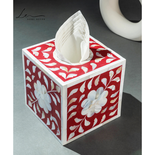 Pearl Tissue Box - Red