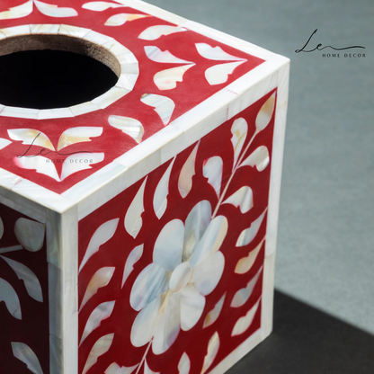 Pearl Tissue Box - Red