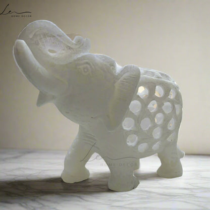 Fortune Marble Handcrafted Elephant Pair of 2