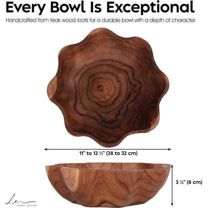 Wooden Fluted Bowl - Large