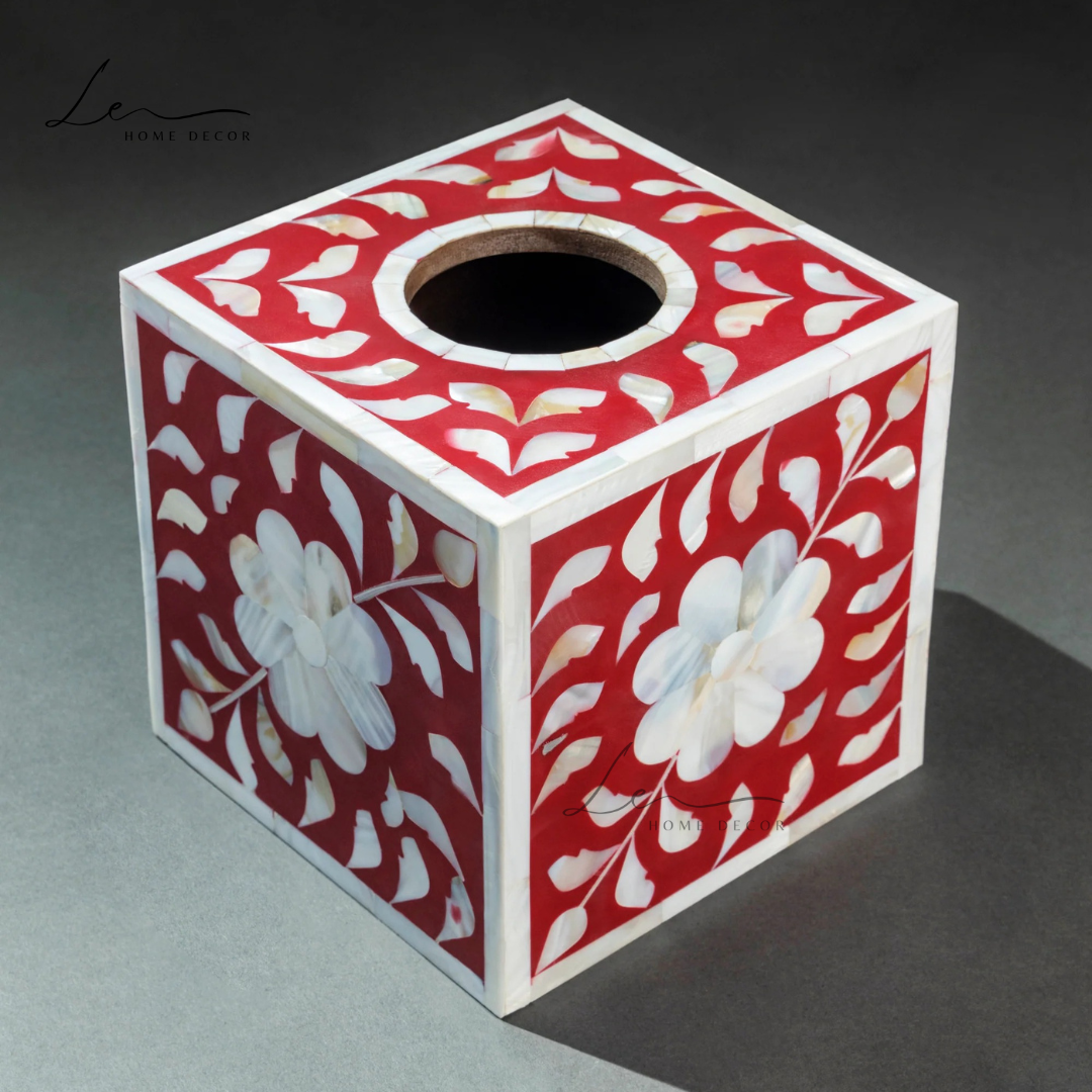 Pearl Tissue Box - Red
