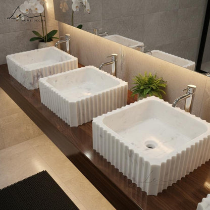 Signature Quad Design Marble Wash Basin