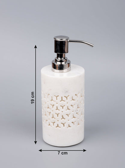 White Marble Soap Tray with Soap Dispenser