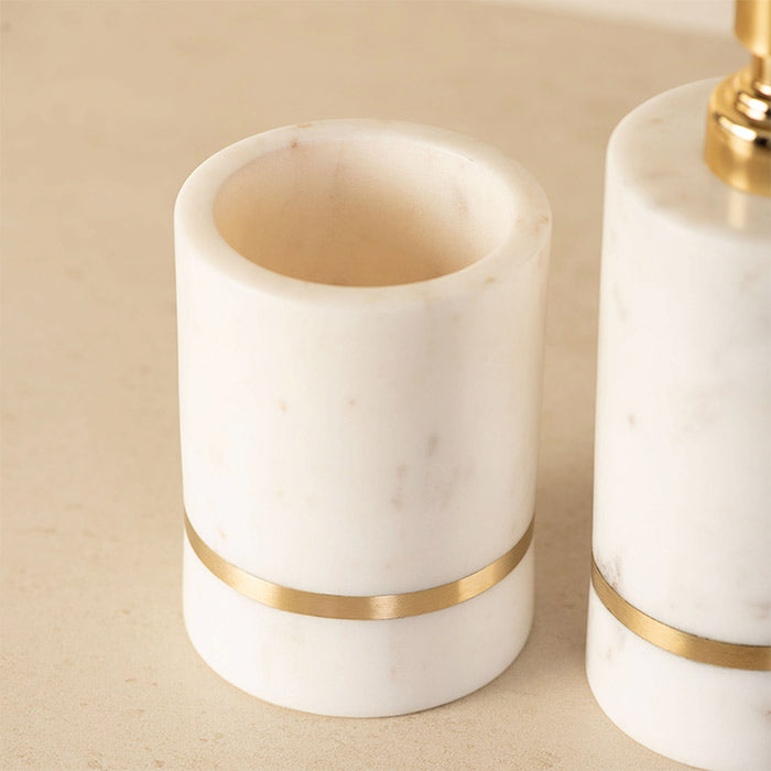 AURELIA MARBLE WITH BRASS INLAY BATHROOM - SET OF 2