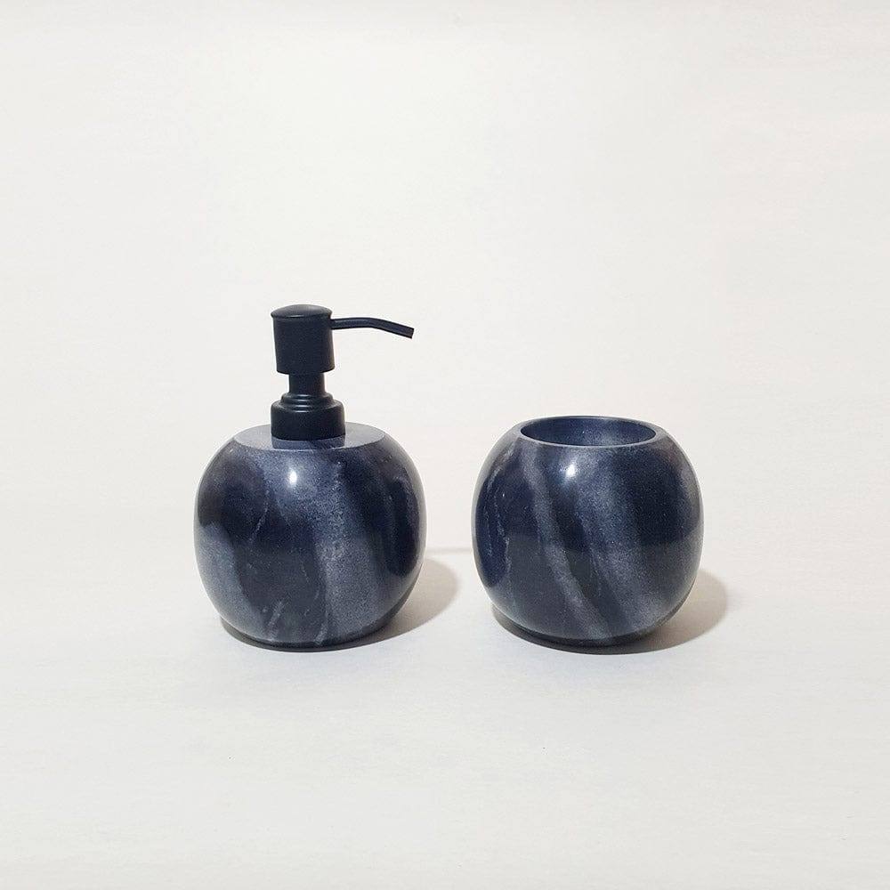 Round Grey Marble Bathroom Set