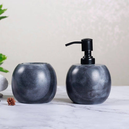 Round Grey Marble Bathroom Set