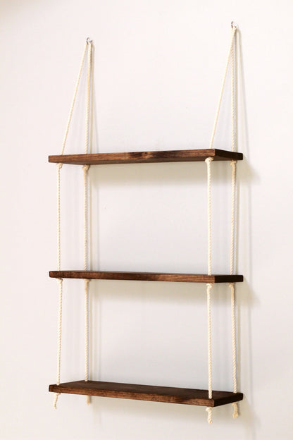 3 Tiered Wooden Wall Hanging Shelf