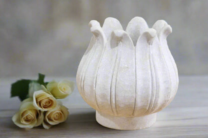 Marble Lotus Flower Planter Vase