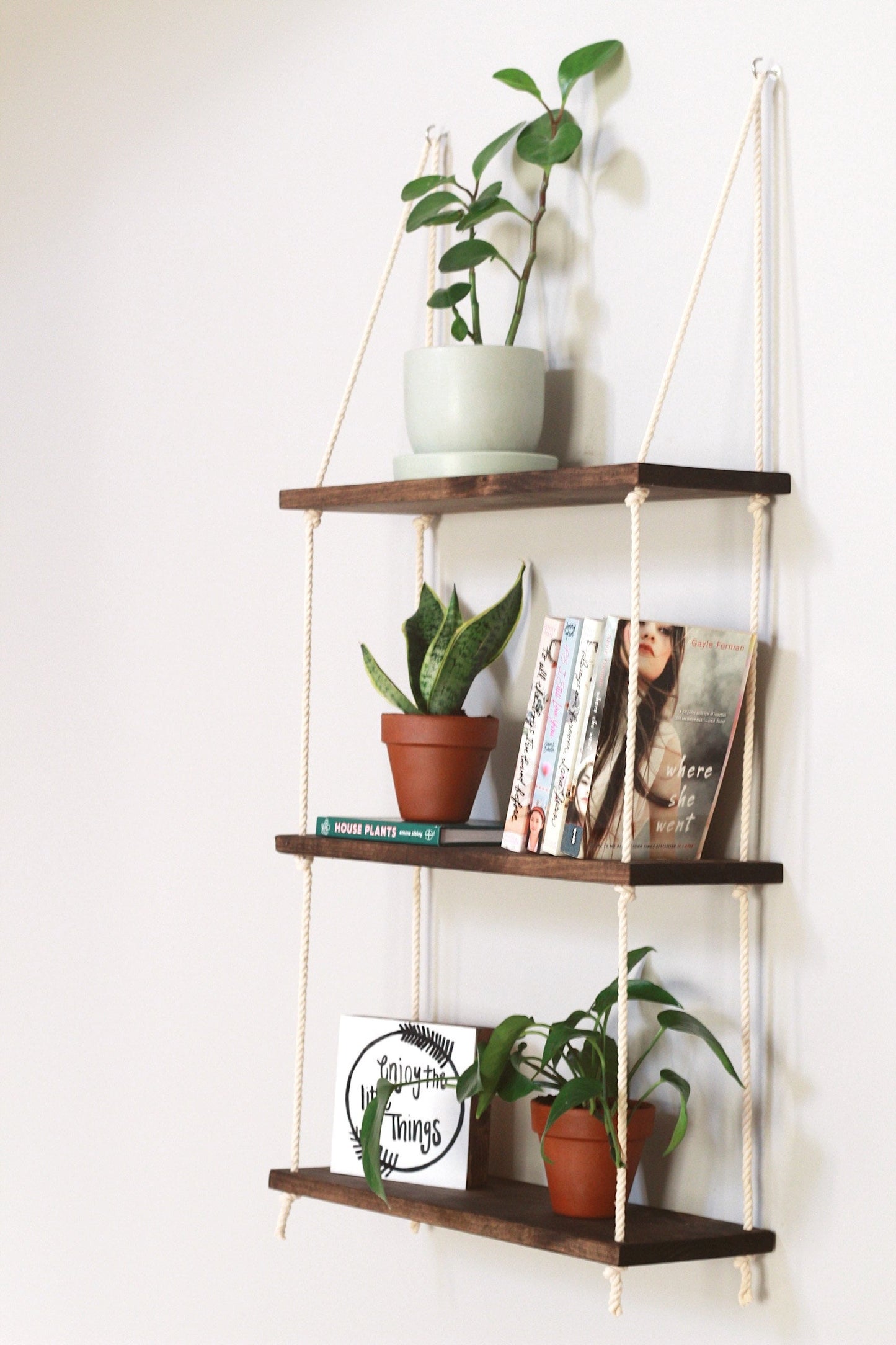 3 Tiered Wooden Wall Hanging Shelf