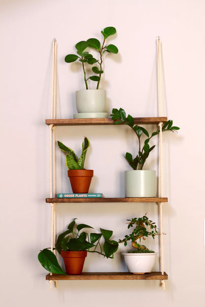 3 Tiered Wooden Wall Hanging Shelf