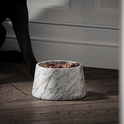 Marble Dog Bowl - White