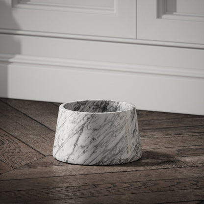 Marble Dog Bowl - White