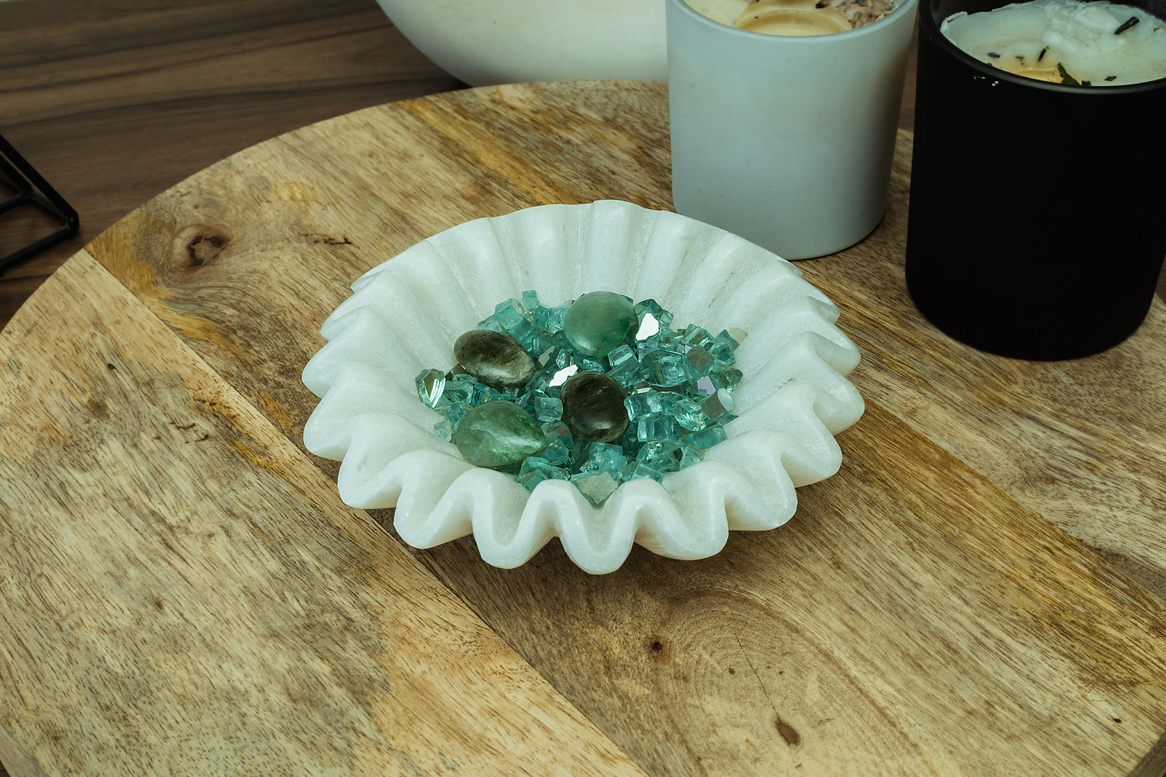 White Wavy Edges Bowl Le Home Decor 