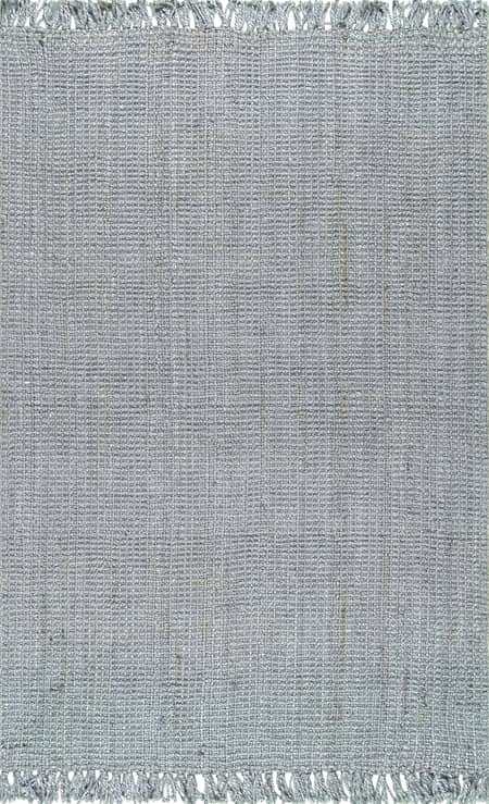 Gray Chunky Jute Tasseled Area Rug