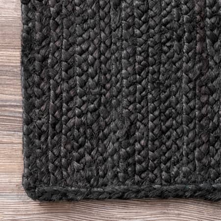 Black Jute Braided Area Rug