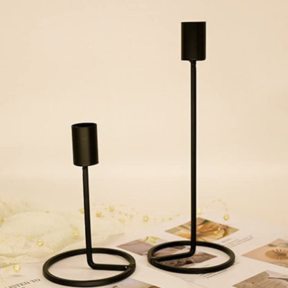 Black Candle Stick Holders Set