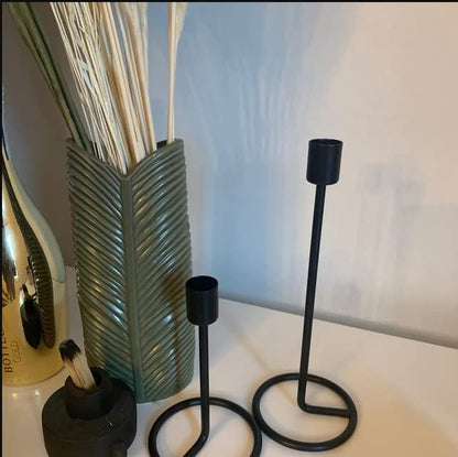 Black Candle Stick Holders Set