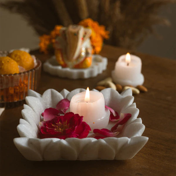 Marble Petals Square Bowl