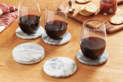 Designer White Marble Coasters