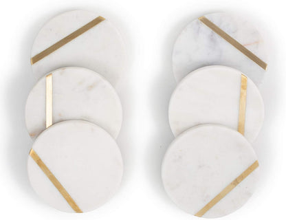 Golden Striped Marble Coaster