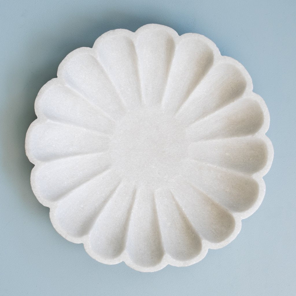 Marble Scalloped Large Tray