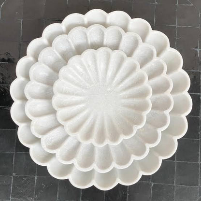 Marble Scalloped Large Tray